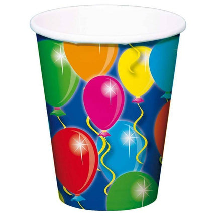 Verjaardag Bekers Karton 250ml 8st - Partywinkel - 8714572045919