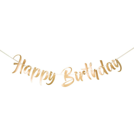 Verjaardag Letterslinger Happy Birthday Goud 1m van Folat koop je bij Partywinkel