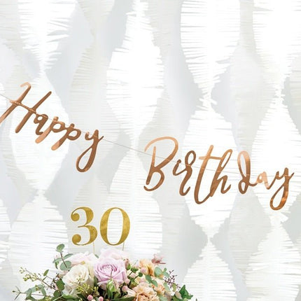 Verjaardag Letterslinger Happy Birthday Rose Goud 62cm van Partydeco koop je bij Partywinkel
