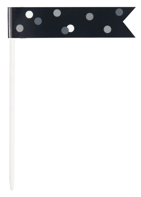 Verjaardag Prikkers Zwart 6st van Unique koop je bij Partywinkel