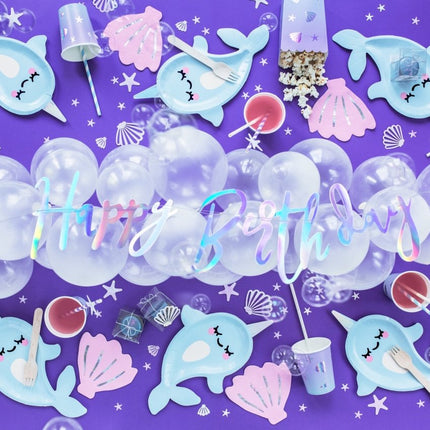 Verjaardag Slinger Happy Birthday Parelmoer 62cm van Partydeco koop je bij Partywinkel