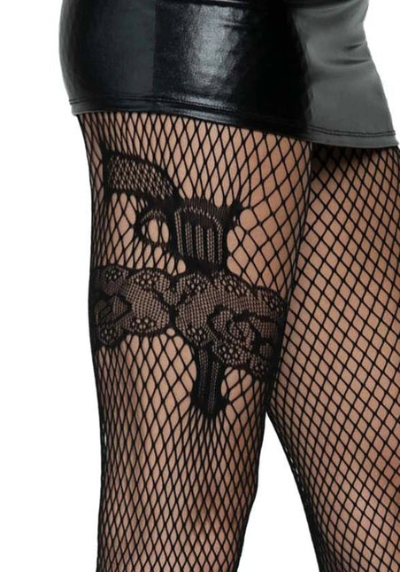 Visnet Panty Zwart Pistool - Partywinkel - 714718560816