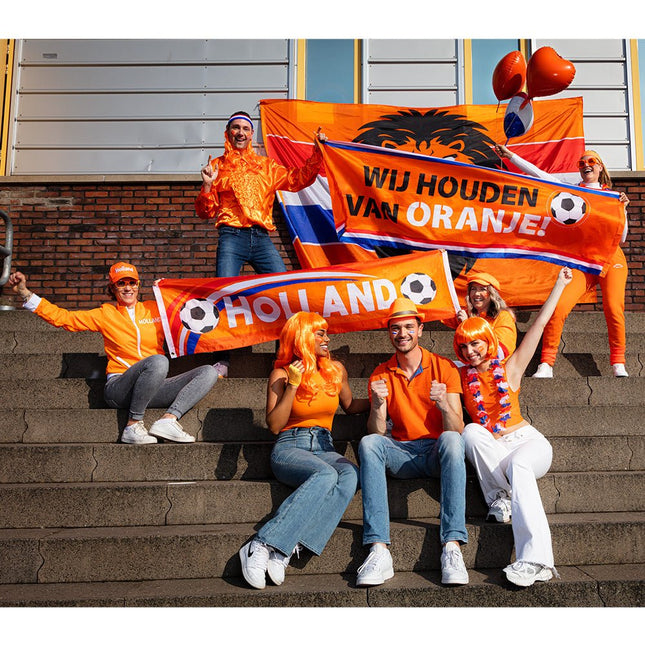 Vlag Wij Houden Van Oranje 2,2m - Partywinkel - 8712026617880