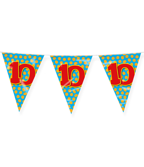 Vlaggenlijn 10 Jaar Gekleurd 10m van Paper Dreams koop je bij Partywinkel