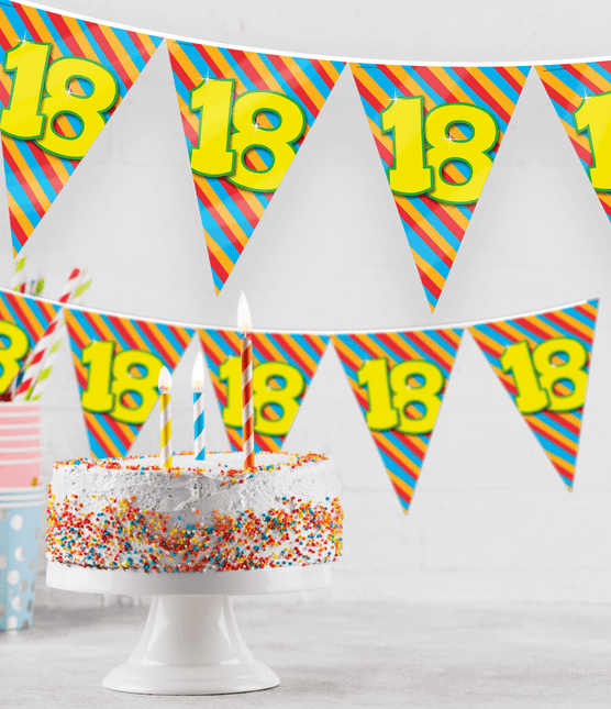 Vlaggenlijn 10 Jaar Gekleurd 10m van Paper Dreams koop je bij Partywinkel