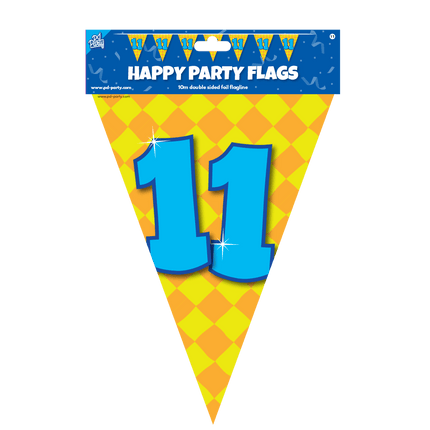 Vlaggenlijn 11 Jaar Gekleurd 10m van Paper Dreams koop je bij Partywinkel