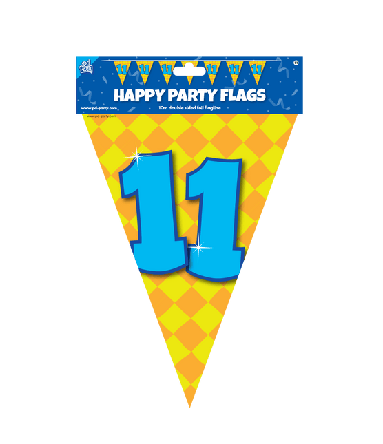 Vlaggenlijn 11 Jaar Gekleurd 10m van Paper Dreams koop je bij Partywinkel