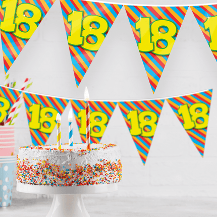 Vlaggenlijn 17 Jaar Gekleurd 10m van Paper Dreams koop je bij Partywinkel