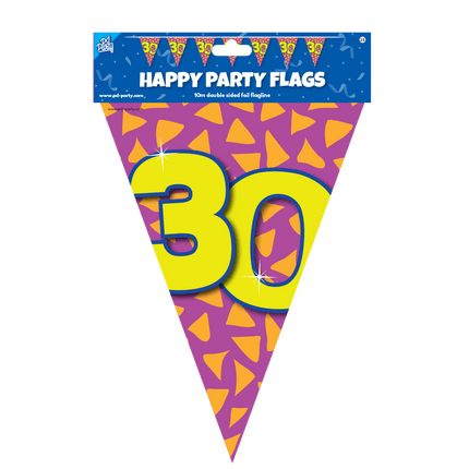 Vlaggenlijn 30 Jaar Gekleurd 10m van Paper Dreams koop je bij Partywinkel