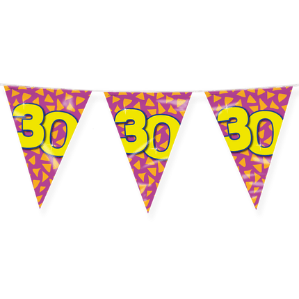 Vlaggenlijn 30 Jaar Gekleurd 10m van Paper Dreams koop je bij Partywinkel