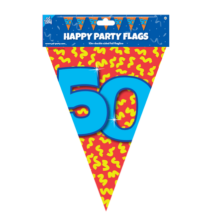 Vlaggenlijn 50 Jaar Gekleurd 10m van Paper Dreams koop je bij Partywinkel