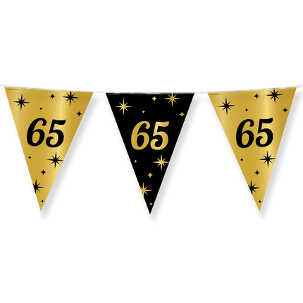 Vlaggenlijn 65 Jaar Goud Zwart 10m van Paper Dreams koop je bij Partywinkel