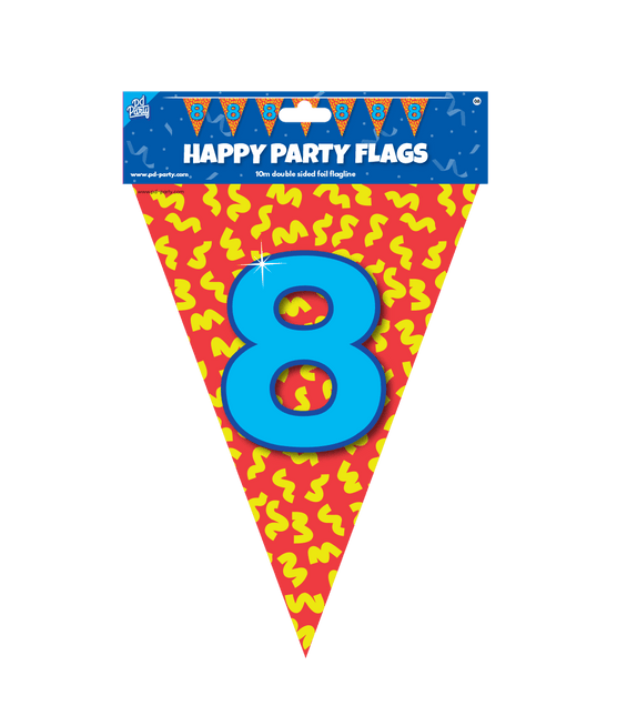 Vlaggenlijn 8 Jaar Gekleurd 10m van Paper Dreams koop je bij Partywinkel