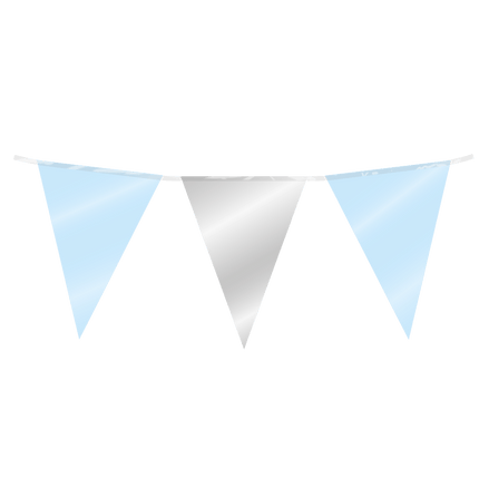 Vlaggenlijn lichtblauw zilver van Paper Dreams koop je bij Partywinkel