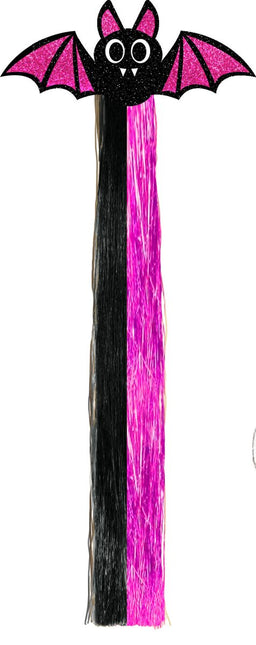 Vleermuis Hair Extension Zwart Paars 40cm van Fiestas Guirca koop je bij Partywinkel
