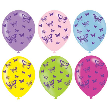Vlinder Ballonnen 27,5cm 6st van Riethmueller koop je bij Partywinkel