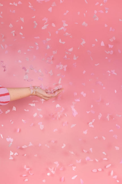 Vlinder Confetti Kanon Roze 20cm van Partydeco koop je bij Partywinkel