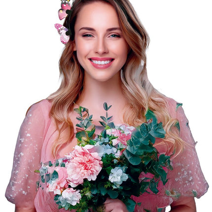 Vlinder Haarband Zwart Roze van Fiestas Guirca koop je bij Partywinkel