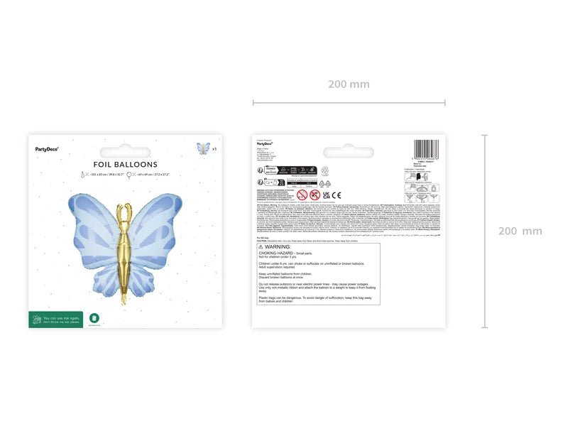 Vlinder Helium Ballon 69cm van Partydeco koop je bij Partywinkel