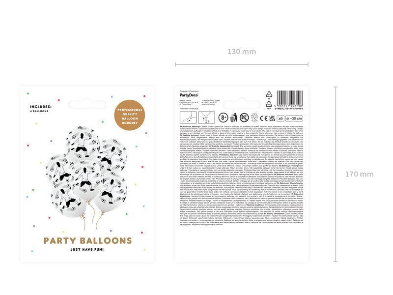 Voetbal Ballonnen 30cm 6st van Partydeco koop je bij Partywinkel