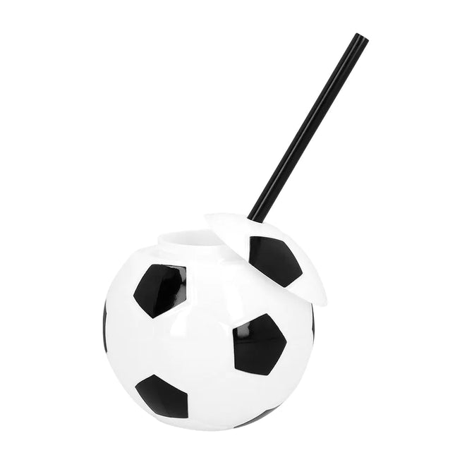 Voetbal Beker Met Rietje 450ml - Partywinkel - 8712026625236