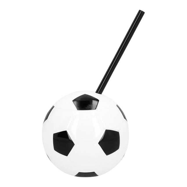 Voetbal Beker Met Rietje 450ml - Partywinkel - 8712026625236