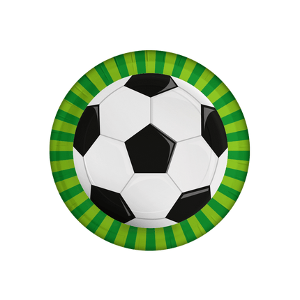 Voetbal Borden Zwart Wit 23cm 8st van Paper Dreams koop je bij Partywinkel