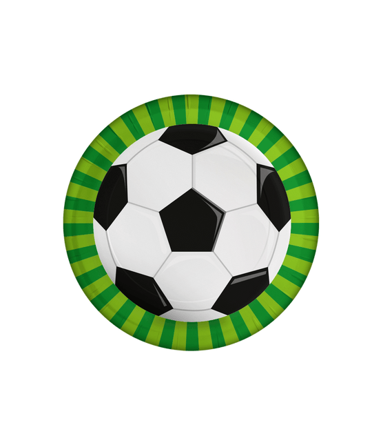 Voetbal Borden Zwart Wit 23cm 8st van Paper Dreams koop je bij Partywinkel