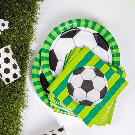 Voetbal Borden Zwart Wit 23cm 8st van Paper Dreams koop je bij Partywinkel