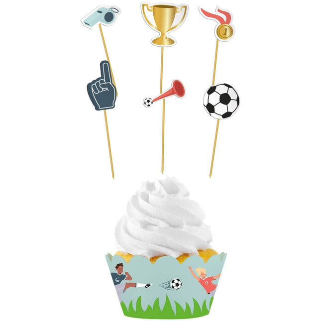 Voetbal Cupcake Toppers 6st van Folat koop je bij Partywinkel