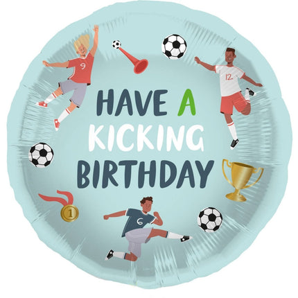Voetbal Helium Ballon Have A Kicking Birthday Leeg 45cm van Folat koop je bij Partywinkel