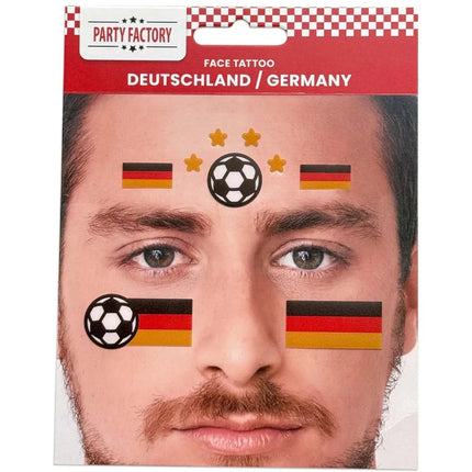 Voetbal Nep Tattoos Gezicht Glitter Duitse vlag van VDV Benefit koop je bij Partywinkel