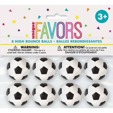 Voetbal Stuiterballen 8st van Unique koop je bij Partywinkel