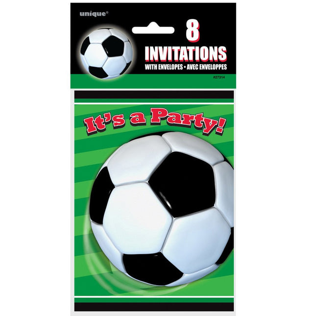Voetbal Uitnodigingen It's A Party 8st van Unique koop je bij Partywinkel