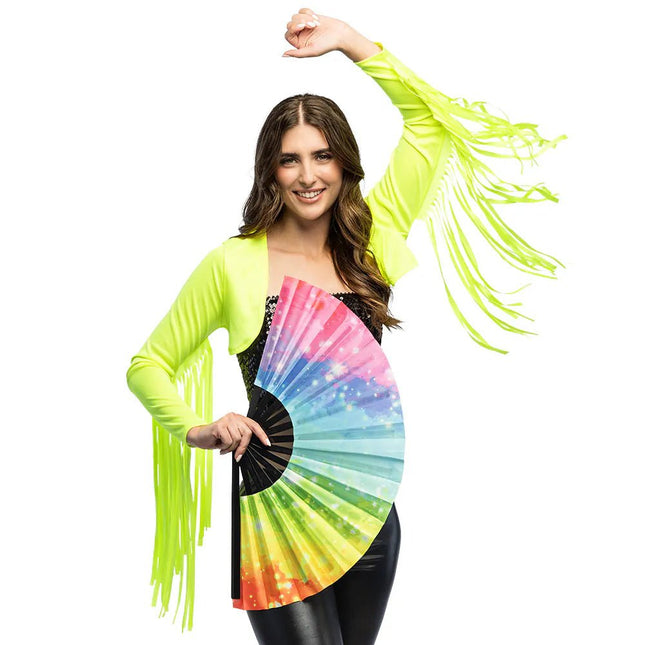 Waaier Rave vibe XL (64 cm) van Boland koop je bij Partywinkel