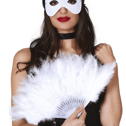 Waaier Witte Veren van Fiestas Guirca koop je bij Partywinkel