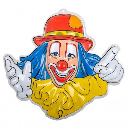 Wanddecoratie Clown Rode Hoed 50cm van PartyXplosion koop je bij Partywinkel