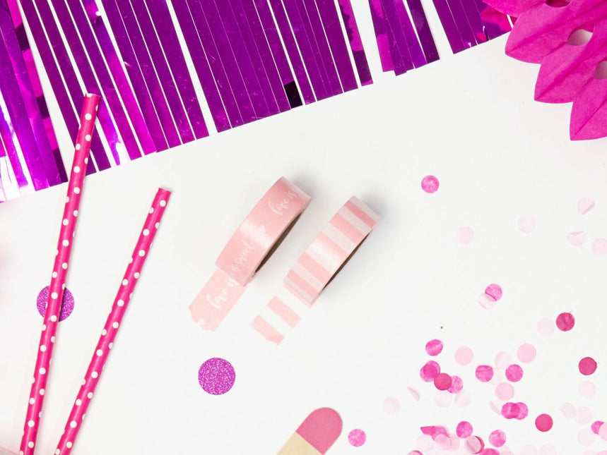 Washi Tape Lichtroze Goud 10m 4st van Partydeco koop je bij Partywinkel