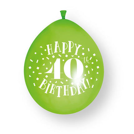 10 szt. balonów lateksowych „Happy 40th Birthday”, 23 cm