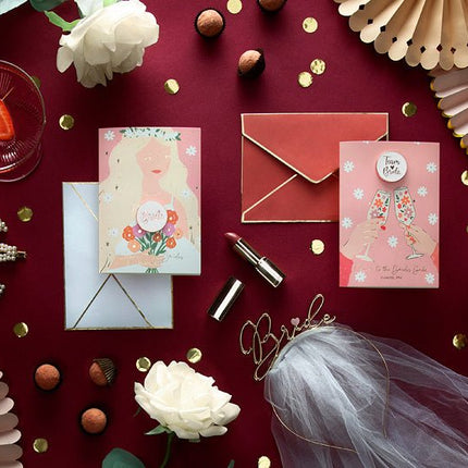 Wenskaart Team Bride 15cm van Partydeco koop je bij Partywinkel