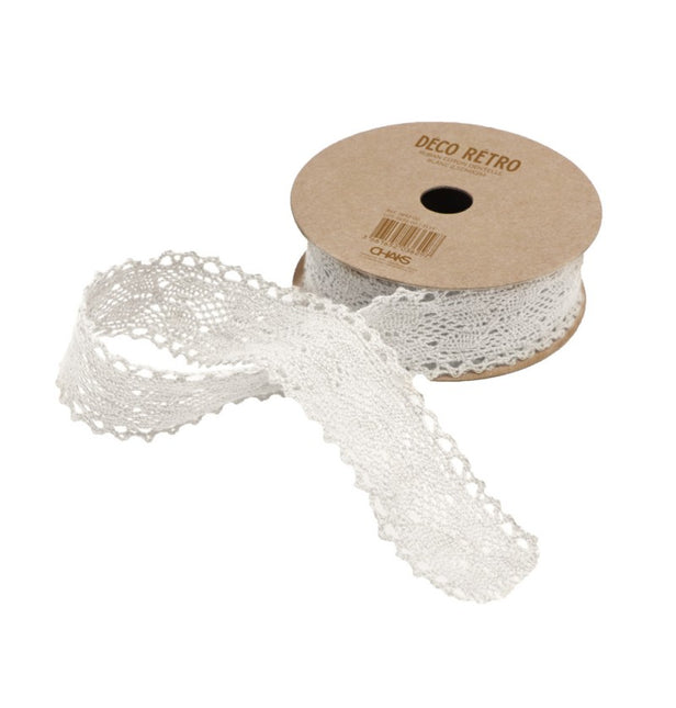 Wstążka koronkowa biała 2,5 cm 2 m