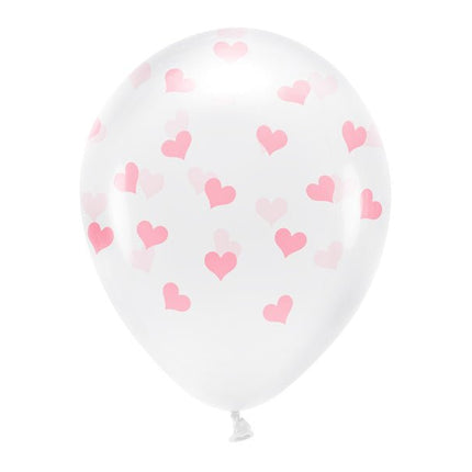 Witte Ballonnen Lichtroze Hartjes 33cm 6st van Partydeco koop je bij Partywinkel