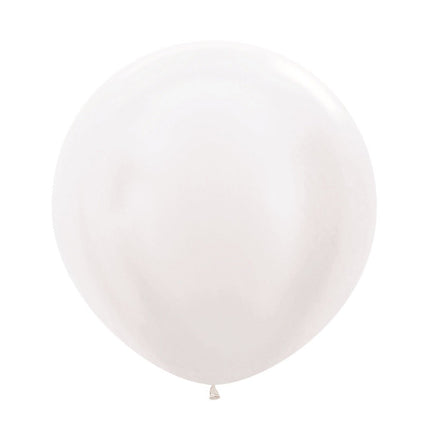 Witte Ballonnen Pearl Metallic 61cm 3st van Sempertex koop je bij Partywinkel