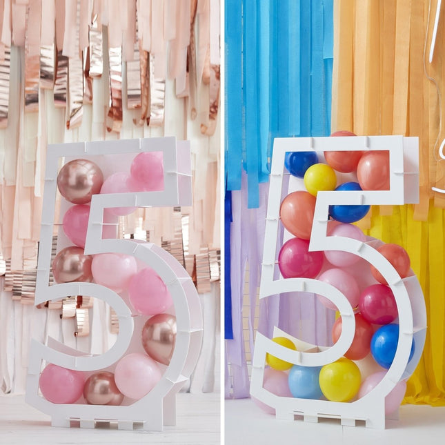 Witte Ballonnen Standaard 5 Jaar 81cm van Ginger Ray koop je bij Partywinkel