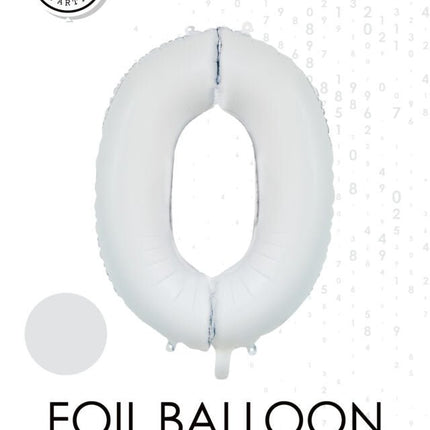 Witte Cijfer Ballon 0 Jaar Glans 86cm van WeFiesta koop je bij Partywinkel
