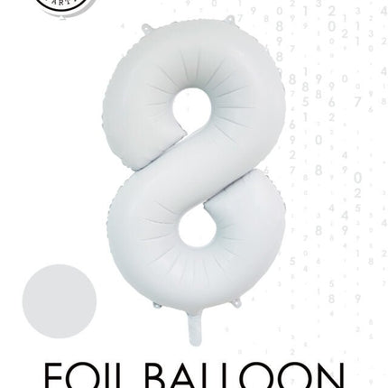 Witte Cijfer Ballon 8 Jaar Glans 86cm van WeFiesta koop je bij Partywinkel