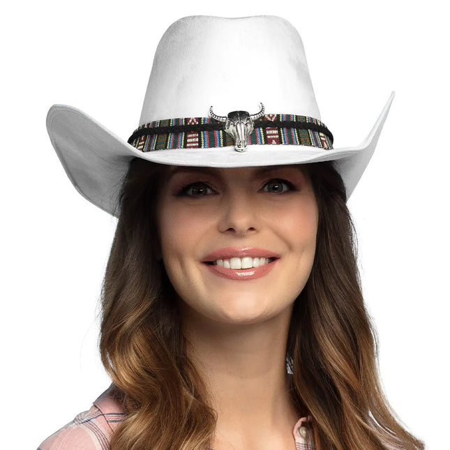 Witte Cowboy Hoed Luxe van Boland koop je bij Partywinkel