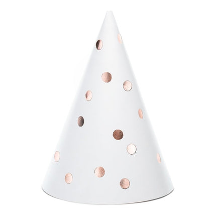 Witte Feesthoedjes 16cm 6st van Partydeco koop je bij Partywinkel