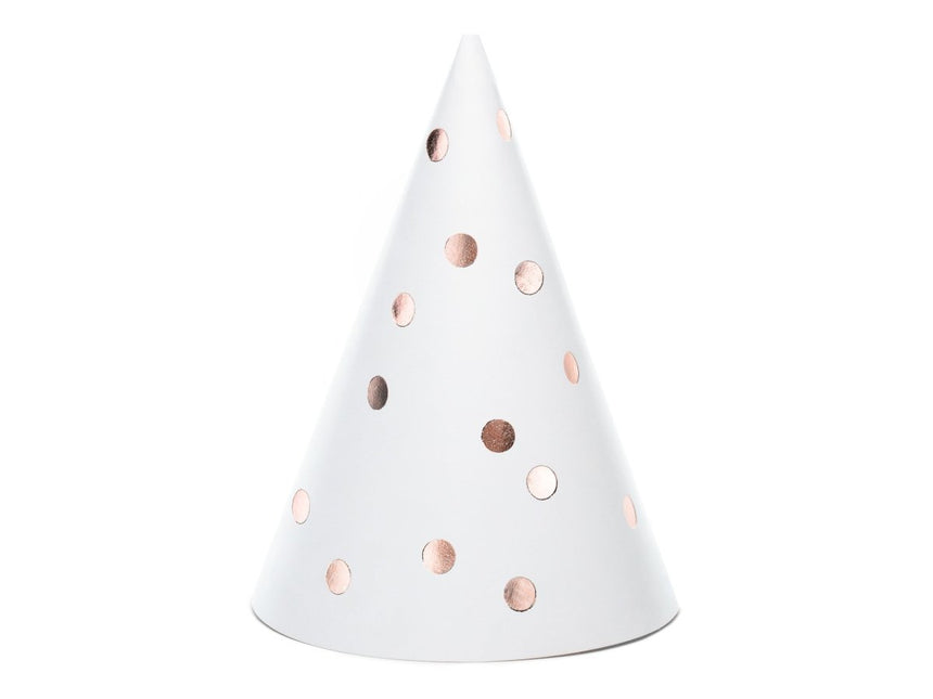 Witte Feesthoedjes 16cm 6st van Partydeco koop je bij Partywinkel