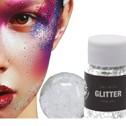 Witte Glitter Gel 20g van Fiestas Guirca koop je bij Partywinkel